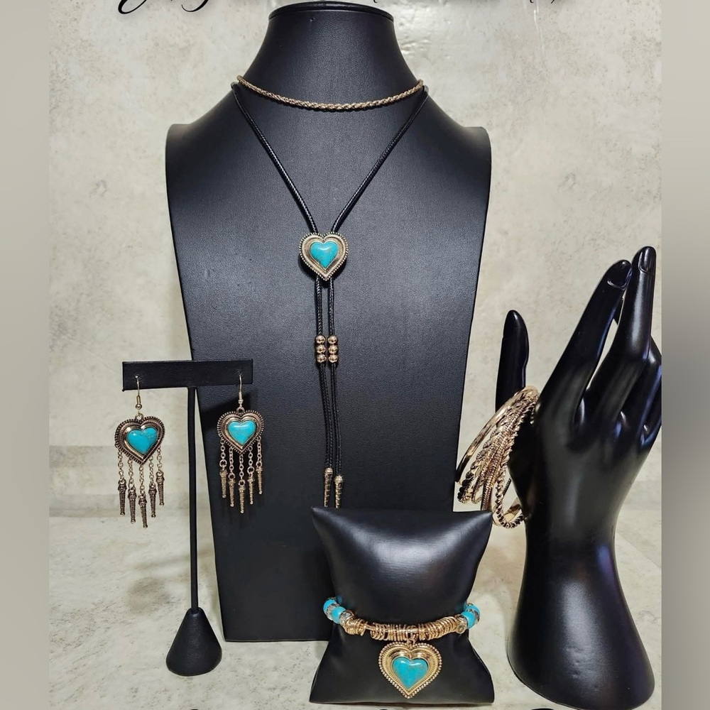 Turquoise Heart Jewelry Set